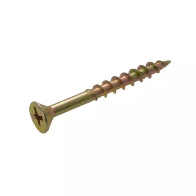 Zinc Yellow Countersunk Phillips Drive Chipboard Screw Timber