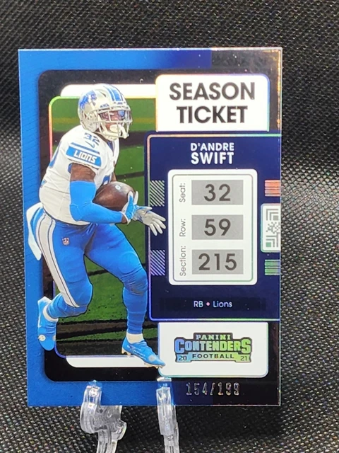 2021 Panini Contenders D’Andre Swift Season Ticket Silver SP #154/199 NM/M+!!!