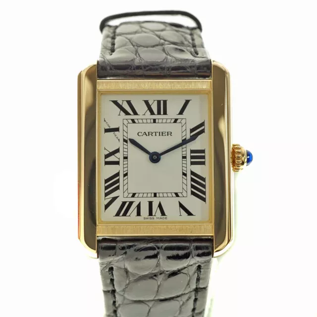 Auth Cartier Watch Tank Solo Sm W5200002 Quartz 18K Yellow Gold Case:24X30Mm F/S