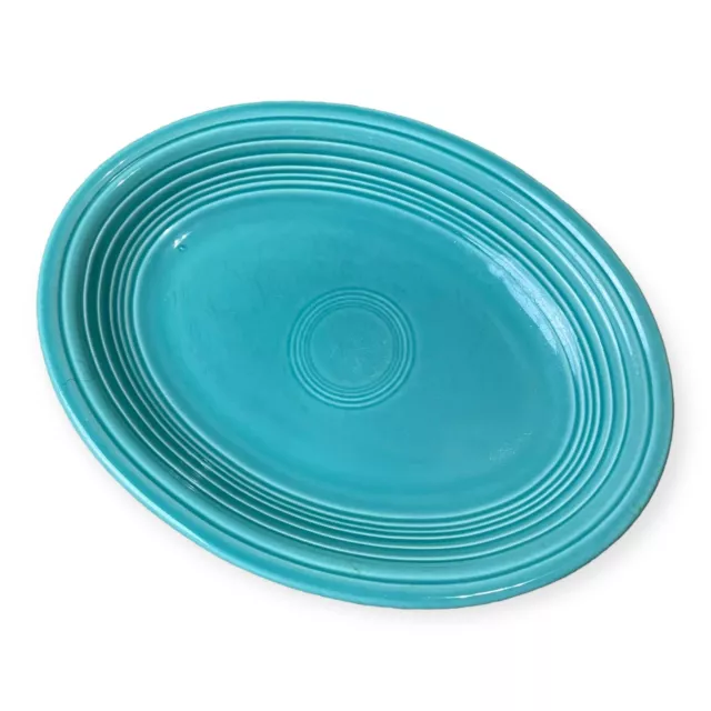 Turquoise Vintage Fiesta Oval Serving Platter Plate 11.5" Fiestaware HLC