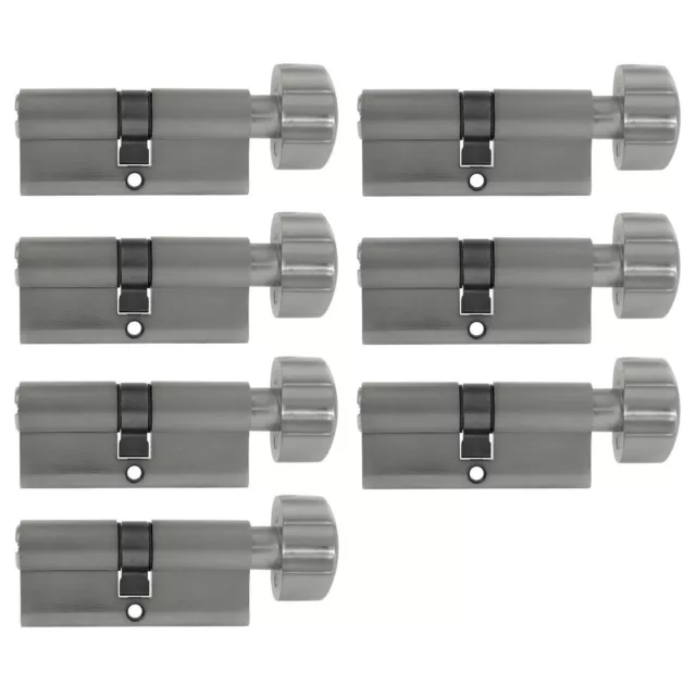 7x Pomo 70mm 35/35 + 35 Llave Cierre Igual Zylinder Cerradura Puerta