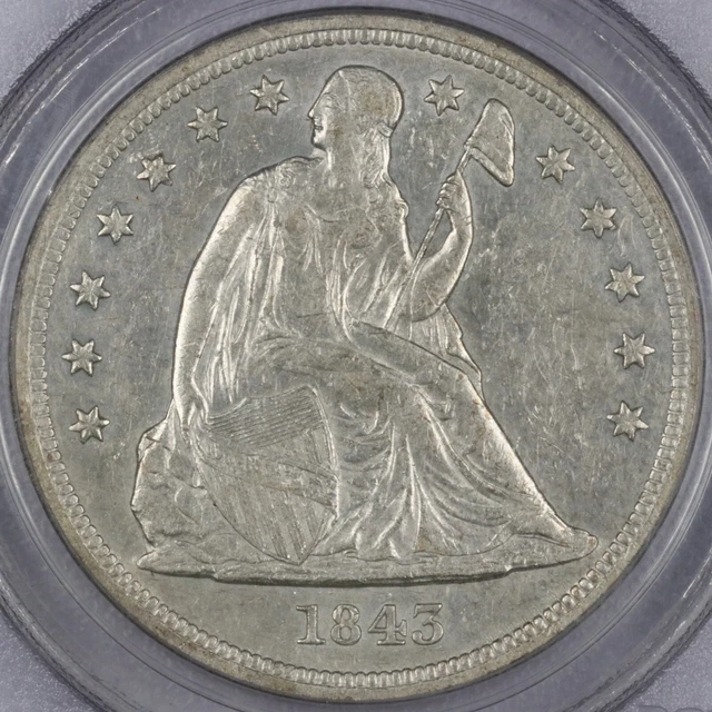 1843 $1 Seated Liberty Dollar - PCGS XF 45