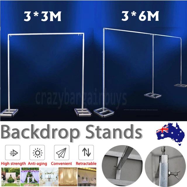 3mx 6m Iron Wedding Backdrop Telescopic Stand Party Curtain Frame Drapery Pipe Po - Party Bestbuy Online Store