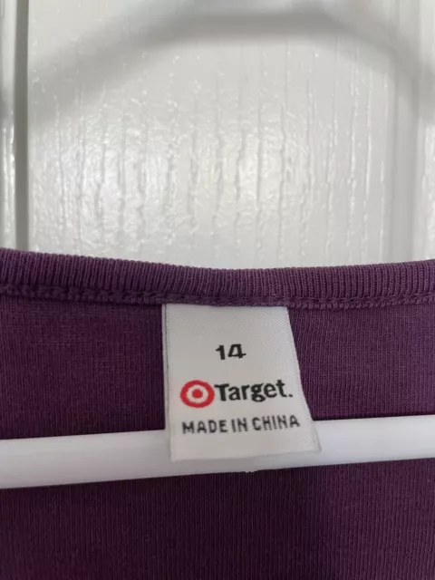 VINTAGE TARGET EMBELLISHED Womens T-shirt Purple Sequins Beads Size 14 ...
