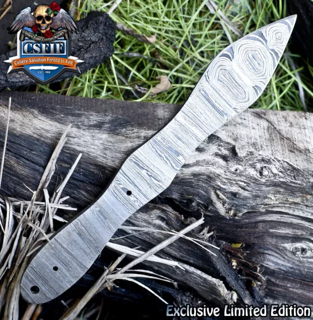 CSFIF Custom Hand Forged Twist Damascus Blank Blade Wootz Survival Bushcraft