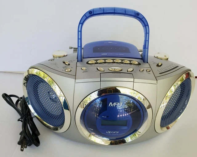 GPX PORTABLE 2 Band Radio AM/FM, CD/MP3, Cassette Player Boom Box Model