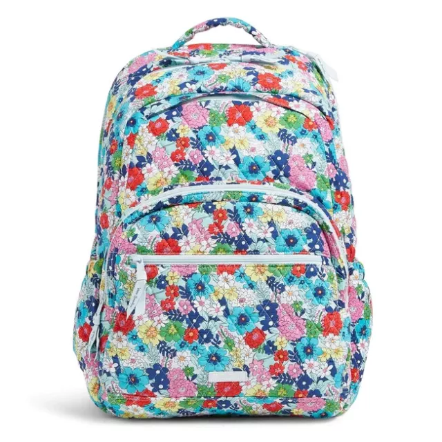 VERA BRADLEY ESSENTIAL Large Backpack Far Out Floral Flowers