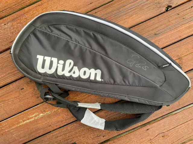 Wilson Roger Federer Team 6 Pack Rackets Black Compartments Tennis Bag WRZ834806 Wilson Roger Federer Team 6 Pack Rackets Black Compartments Tennis Bag WRZ834806
