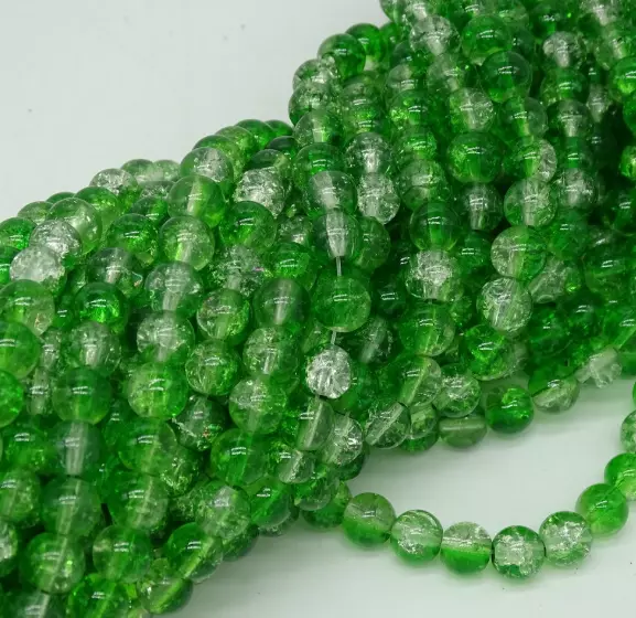 4mm 6mm 8mm 10mm 12mm Crackle Glass Bead Round Clear Crystal Beads