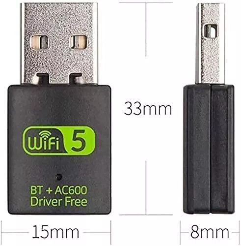 Adaptateur USB WiFi Bluetooth, 600Mbps Clé WiFi Dongle Double Bande 2.4/5.8 GHz