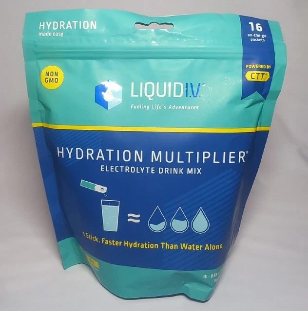 LIQUID IV HYDRATION Multiplier Electrolyte Powder Lemon Lime 16ct 03/