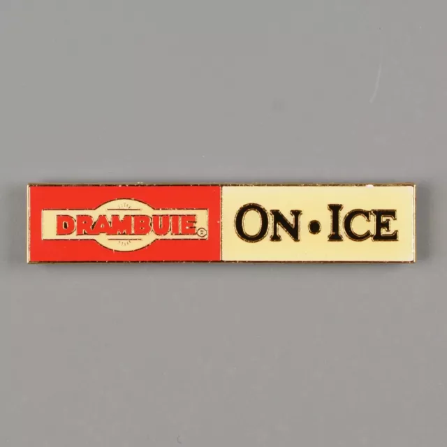 Drambuie On Ice pin - Scotch whiskey liqueur - VINTAGE 2-stud hat tie tack red