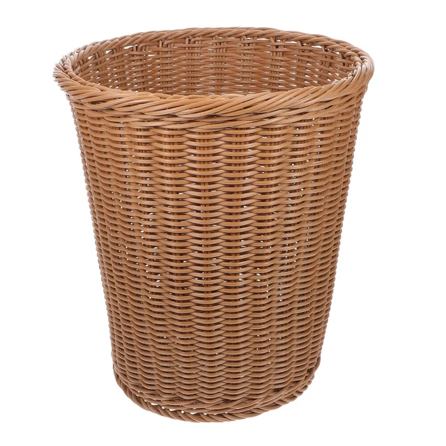 Cestino in plastica tipo rattan ufficio bidone della spazzatura in rattan contenitore per rifiuti tessuto