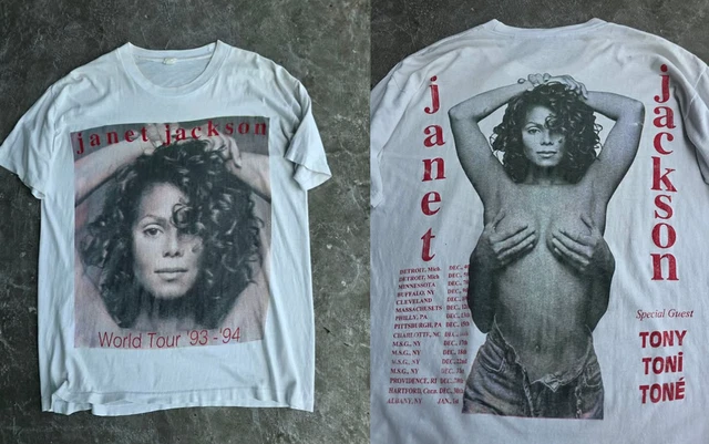 VINTAGE 1995 JANET Jackson World Tour Tshirt Australia Large