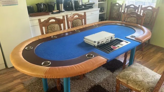 Profi Casino Pokertisch klappbar 8-eckig 120 x 120 cm Höhe 76cm mit  Armauflagen
