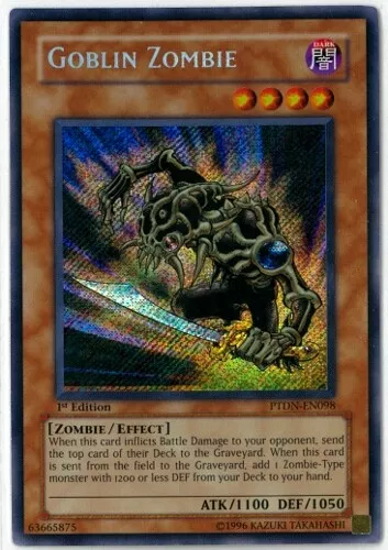 Yugioh Goblin Zombie Secret Rare Phantom Darkness PTDN-EN098 1st Edition NM