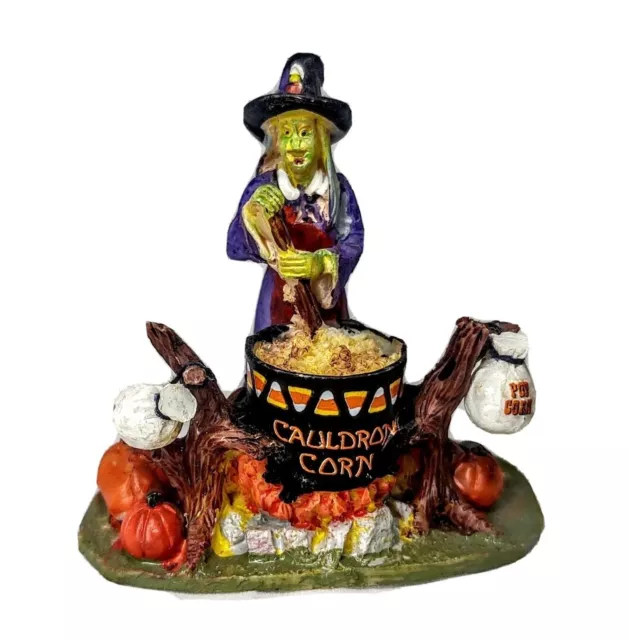 Witch Black Cauldron Corn Figure Halloween Village Dollhouse Miniature Figurine