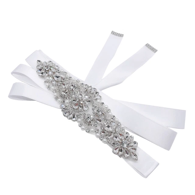 Cintura abito formale donna elegante nastro grande strass