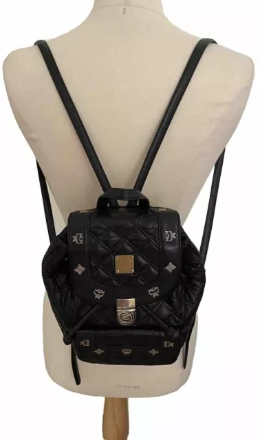 MCM Black Leather Quilted Backpack Germany