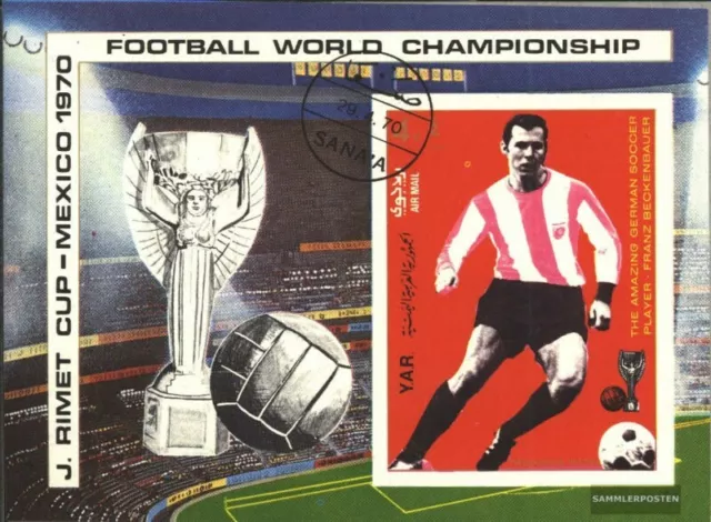 Nordjemen Block125 (kompl.Ausg.) gestempelt 1970 Fußball-WM, Mexiko ´70