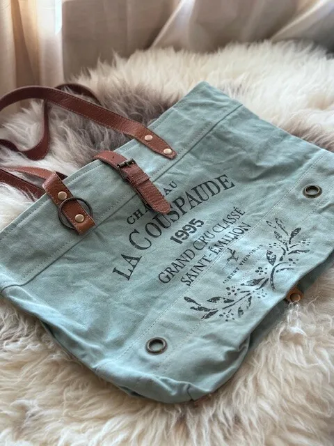 Myra Sage Green French Tote Bag NWOT 13 x 18