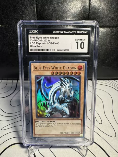 2023 CGC GEM Mint 10 Yugioh 25Th Anniversary Lob-En001 Blue Eyes