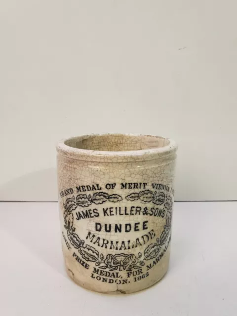 Ancien Pot  publicitaire, Marmelade DUNDEE James Keiller & sons London 1862