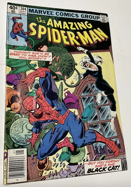 The AMAZING SPIDER-MAN 204 MAY 1980 MCU Marvel Comic Book 3rd App. BLACK CAT
