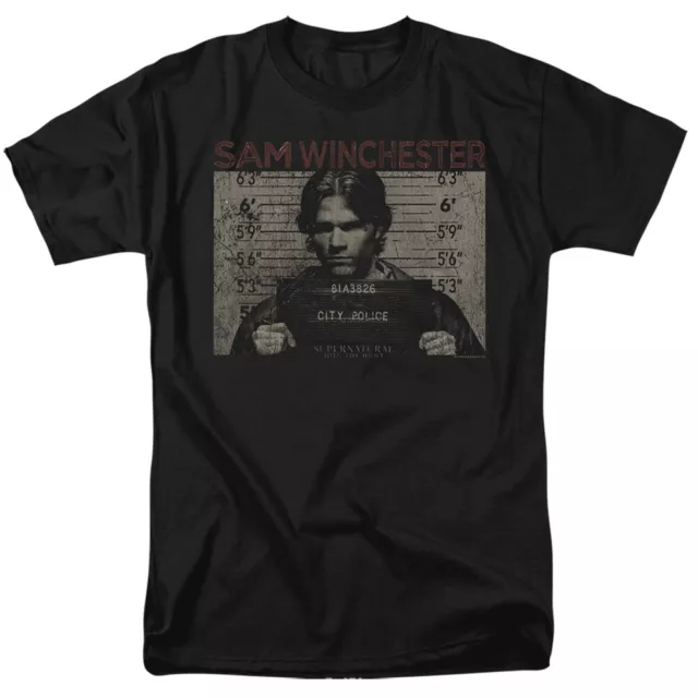 Supernatural T-Shirt Sam Winchester Mug Shot Black Tee