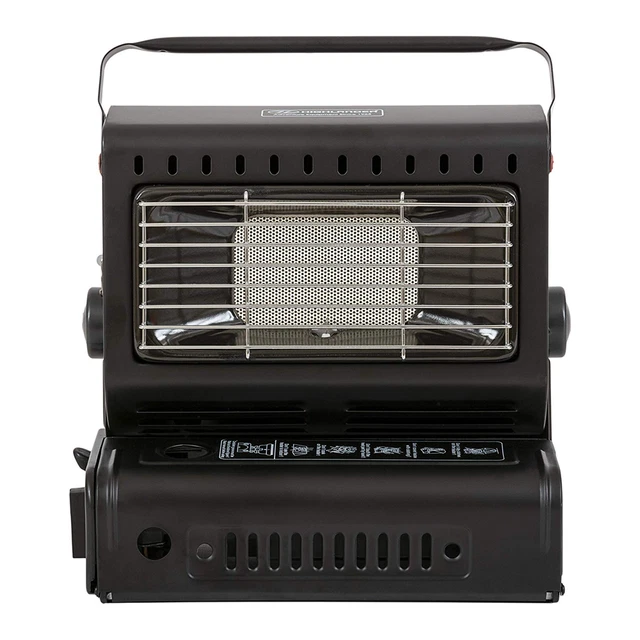 2in1 Tragbare Gasheizung 1.3KW Camping Butan Gas Kocher Keramik + Gaskartuschen 3
