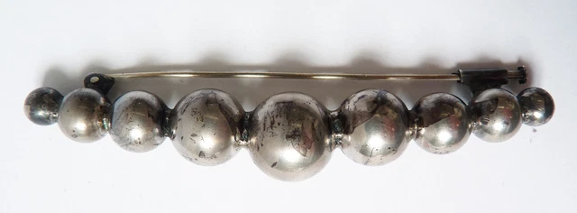 Broche barrette argent massif Bijou ancien vers 1930 Art Deco silver