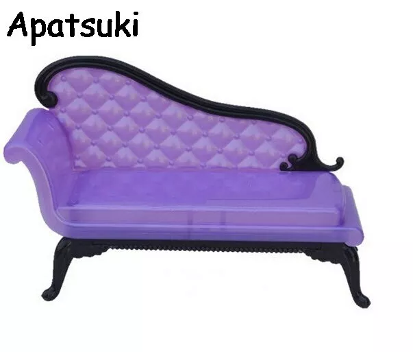 Mini Dollhouse Furniture Purple Sofa Couch For 11.5in Dolls Kids Toys Gifts 1/6