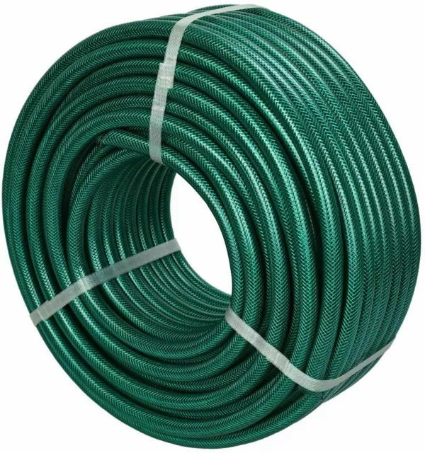 30M 50M 75M 100M Garden Hose Pipe Reinforced Braided PVC Watering Hosepipe Reel