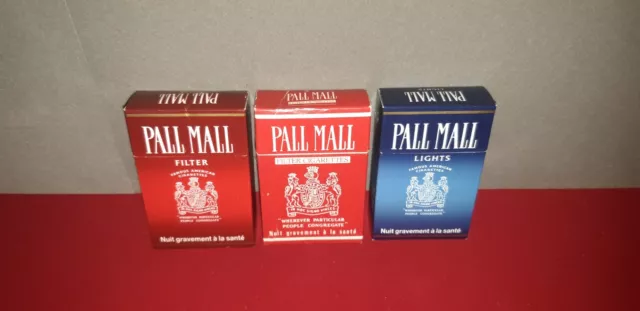 Lot de 3 paquets vides cigarettes - PALL MALL