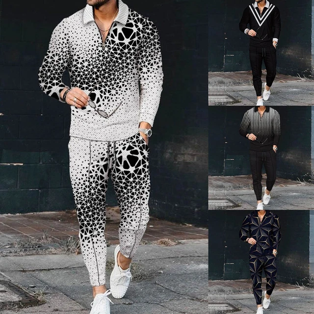 Abiti sportivi da uomo alla moda 2 pezzi tuta casual t-shirt e pantaloni