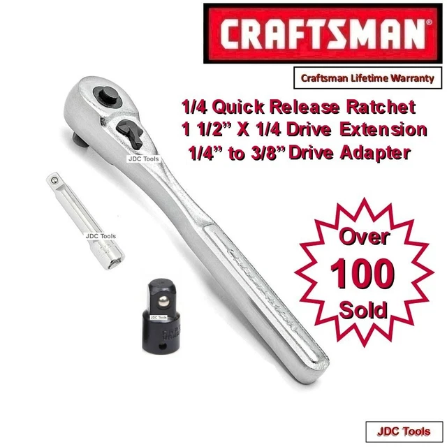 CRAFTSMAN TOOLS 1/4 Drive Ratchet Socket Wrench 36 Tooth Quick Release