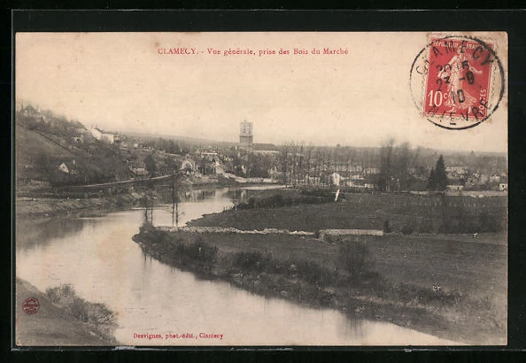 CPA Clamecy, Vue gènèrale, prise des Bois du Marchè 1910