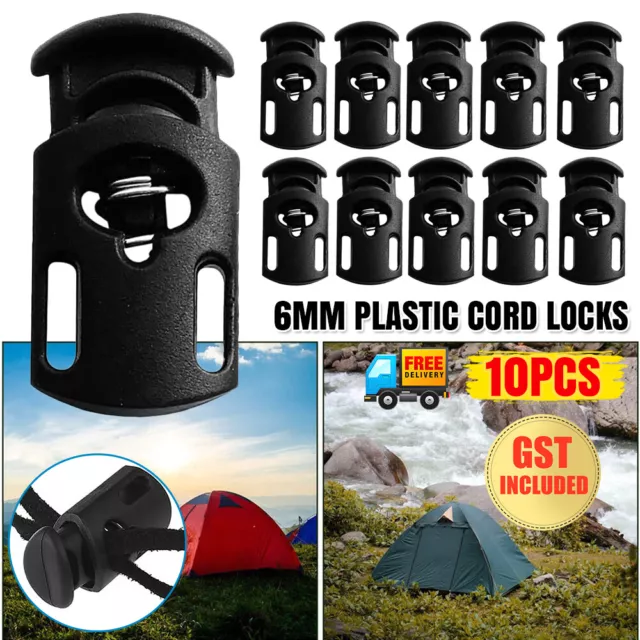 Large Double Hole Toggle Cord Locks, Bean Toggles, Plastic Cord Locks,  Paracord Slide Lock, Camping Gear, Craft Elastic Cord Toggle Locks 
