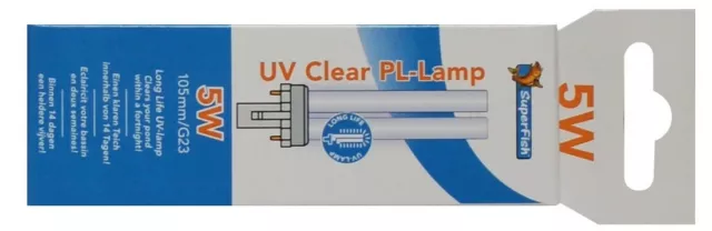 Superfish UV PL LÁMPARA 5W G23-105MM UV lámpara de repuesto clarificador UV