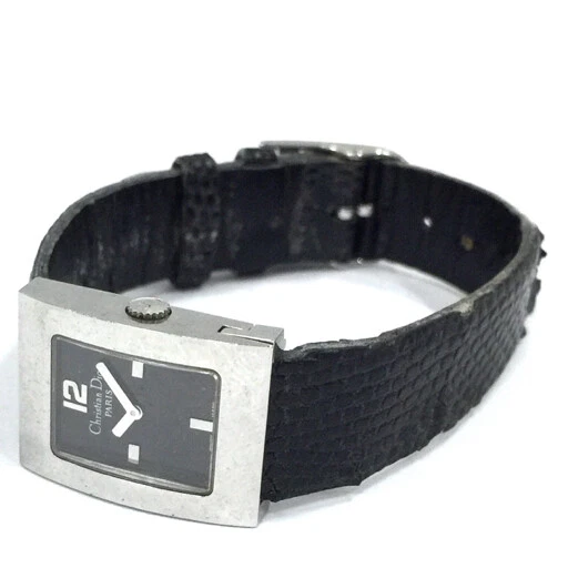 Christian Dior Womens Square Face Quartz Watch Black Dial From JPN 002 5861165 5