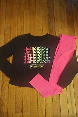 NWT Justice Girls Logo Sweatshirt/Leggings  Size 8 10 12 14 16 18 20