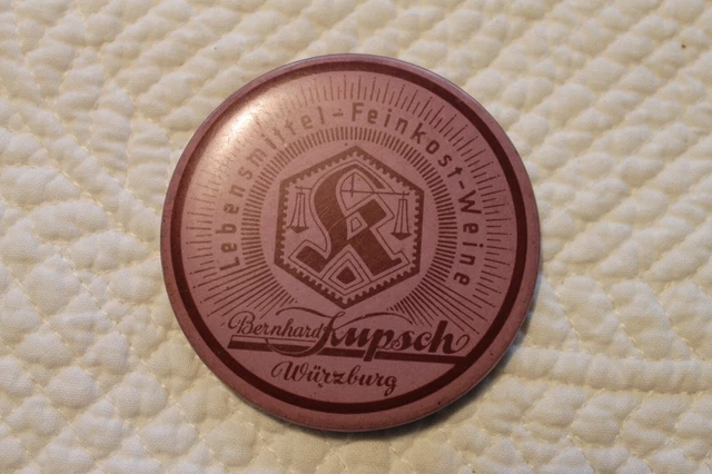 Taschenspiegel / Pocket Mirror Reklame Celluliod Kubsch Feinkost Würzburg