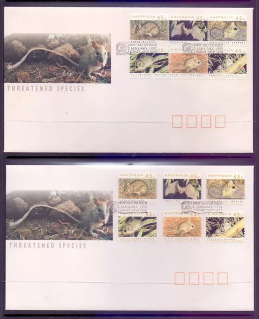 Australia  1992  FDC,  Threatened Species (2).