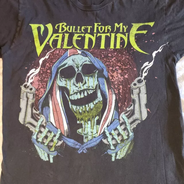 Bullet For My Valentine Skull Guns 2010 Rare Men’s T-Shirt Official Rock Metal