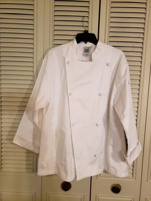 Chef Revival LJ028-L White Large Ladies Chef Jacket With Cloth Buttons NWT!