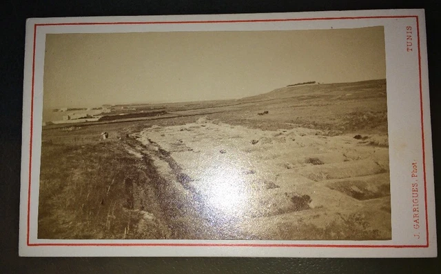 Tirage Albuminé Vintage Garrigues - Le Bardo, Tunisie, Circa 1870 - Format 6,5x10,5 Cm