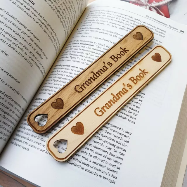 Personalised Wooden Bookmark Birthday Christmas Teachers Gift Mum Dad Gifts