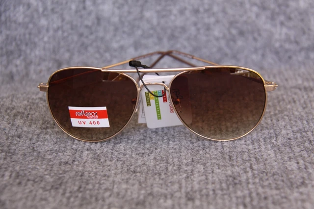 Sonnenbrille Flieger Rahmen Goldfarben Gläser Braun Mit Verlauf
