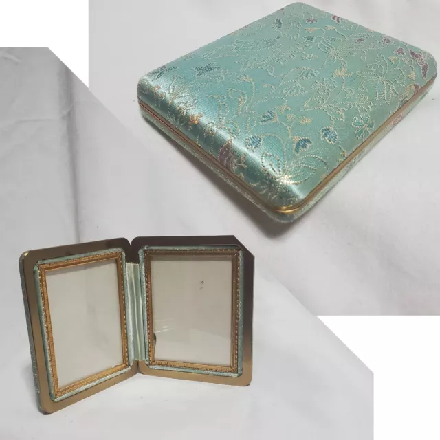 Vintage Silk Purse Compact Folding Picture Frame