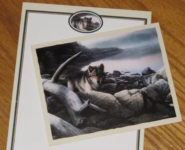 Kevin Daniel Art - Lone Drifter - Wolf - Vintage Lang 5 x 6 Note Card 4ct